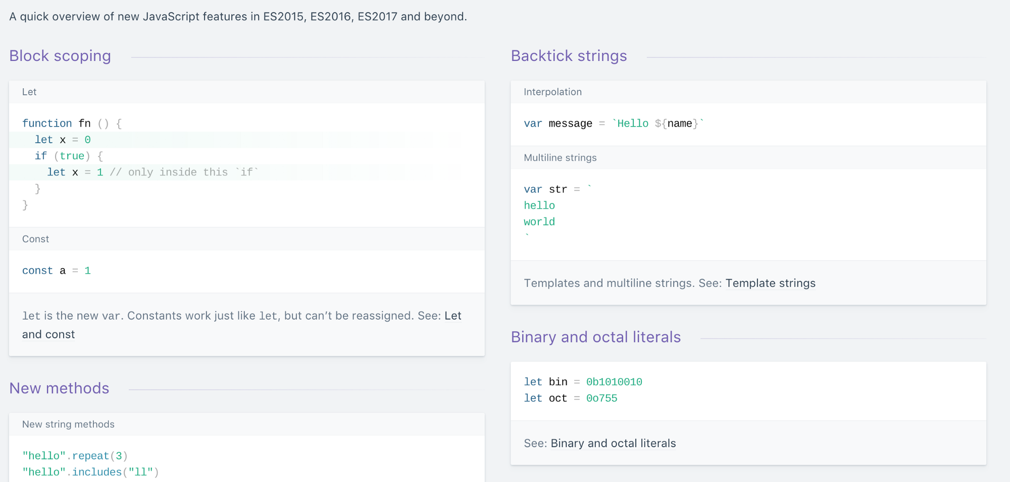 JavaScript ES2015 Features